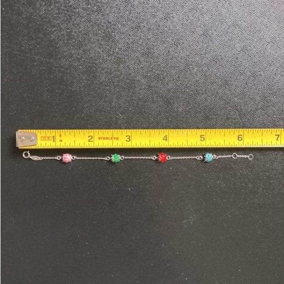 Sterling Silver multicolor ladybug children’s Necklace and Bracelet - Picture 8 of 9